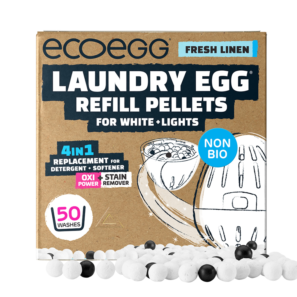 英國ECOEGG-環保低敏淺色潔衣蛋補充包(50次/粉藍柔軟舒棉)