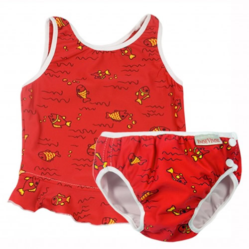 瑞典 ImseVimse可愛泳衣褲組(紅色小魚 )
