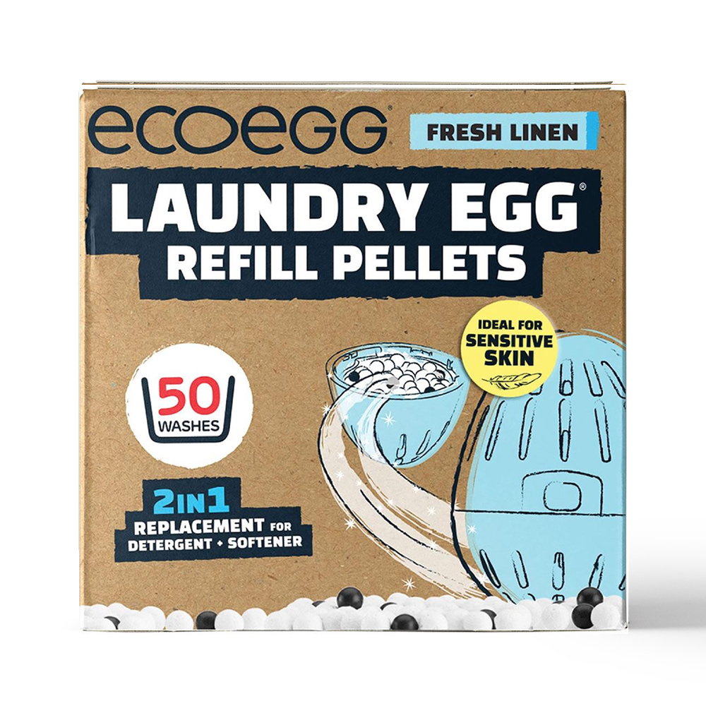 英國ECOEGG-環保低敏潔衣蛋補充包(50次/粉藍柔軟舒棉)