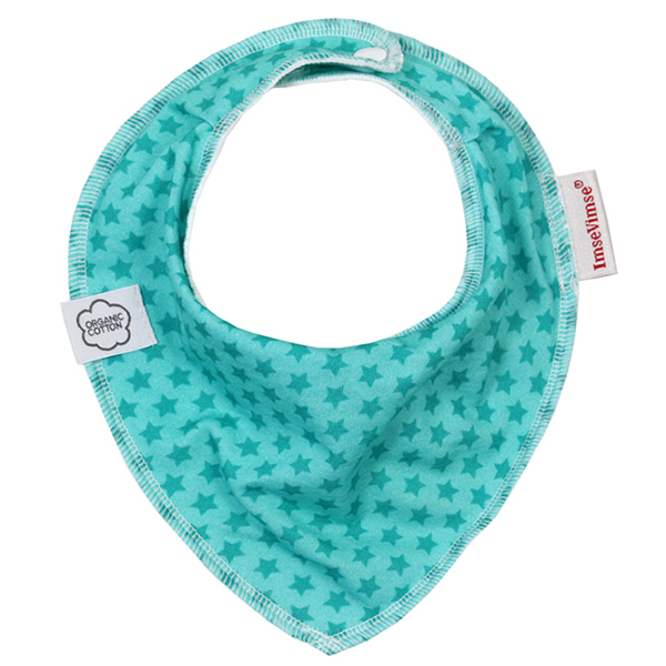瑞典 ImseVimse有機棉領巾型圍兜(湖綠星星)
