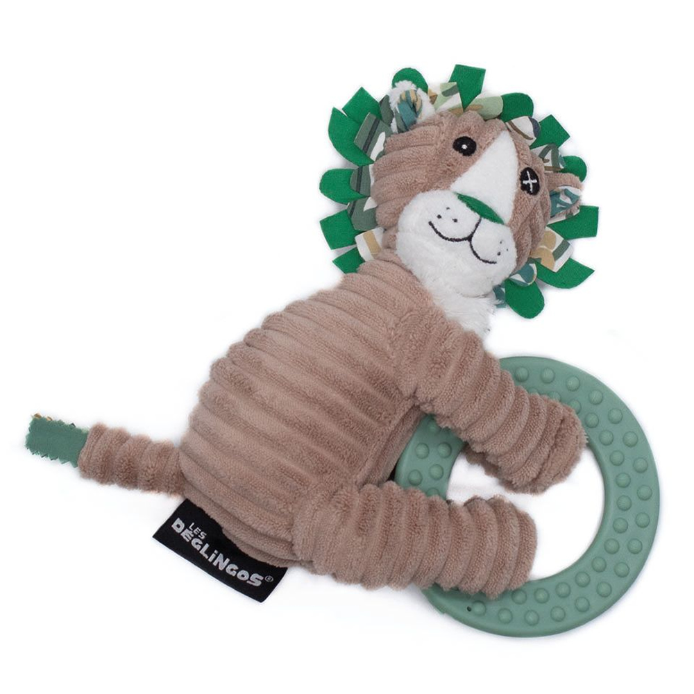 法國Les Deglingos-柔絨伙伴咬咬固齒環(獅子/傑利克羅斯)