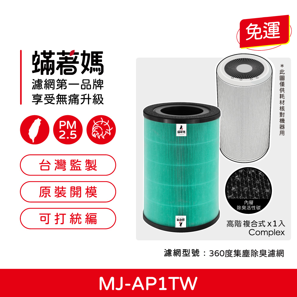 蟎著媽 濾網 適用 無印良品 空氣清淨機 MJ AP1TW 360 集塵脫臭濾網 濾網 濾心