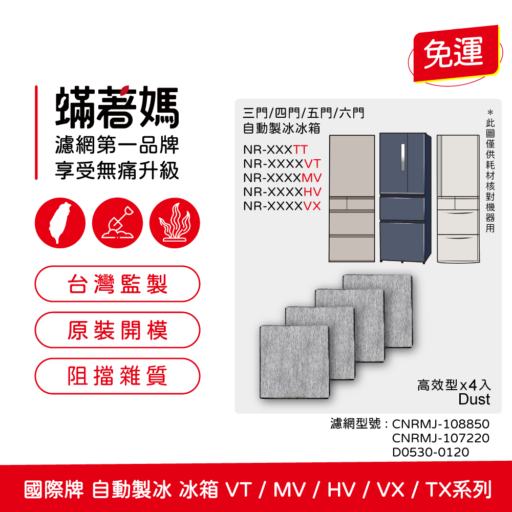 【蟎著媽】 適用 Panasonic 國際牌 3門4門5門自動製冰冰箱NR VT MV HV VX TX系列 製冰室給水盒替代用淨水濾芯濾棉
