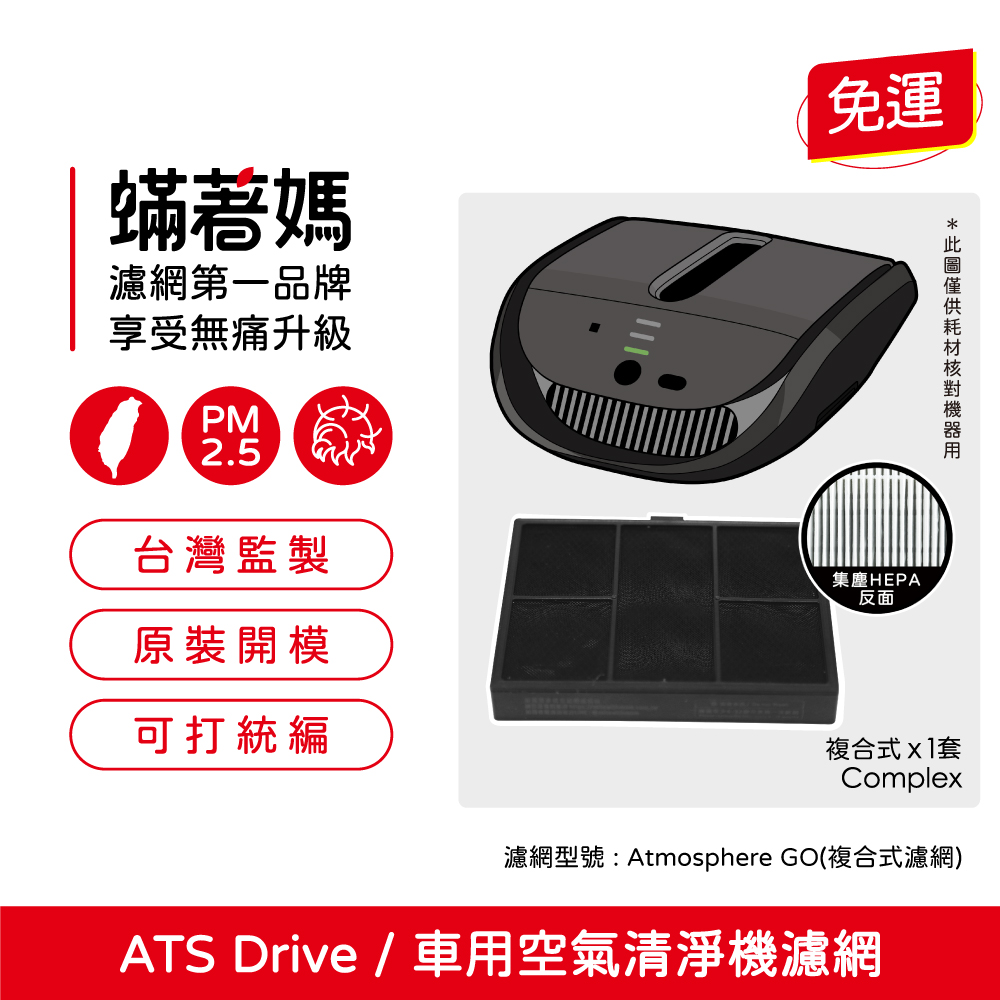 蟎著媽  濾網 適用 安麗 AMWAY 車用空氣清淨機 Atmosphere Drive