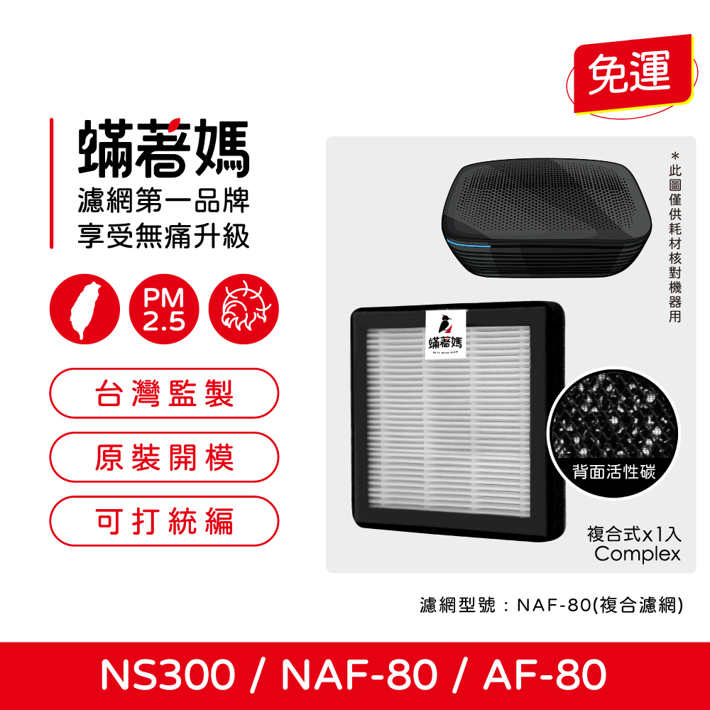 蟎著媽  濾網 BOSCH NS300 NAF-80 AF-80 博世 移動式車用空氣清淨機