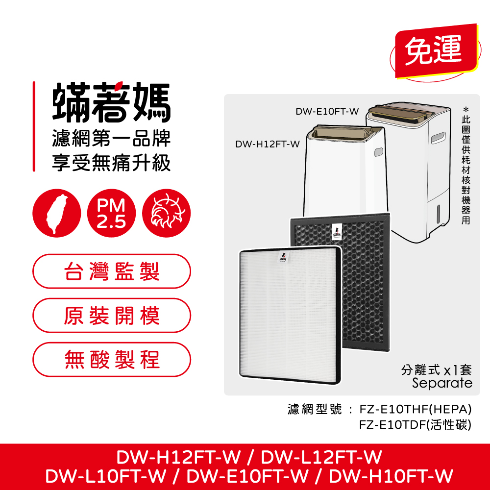 【蟎著媽】 濾網 SHARP 夏普 除濕機 DW-E10FT-W DW-H10FT-W DW-H12FT-W FZ-E10THF