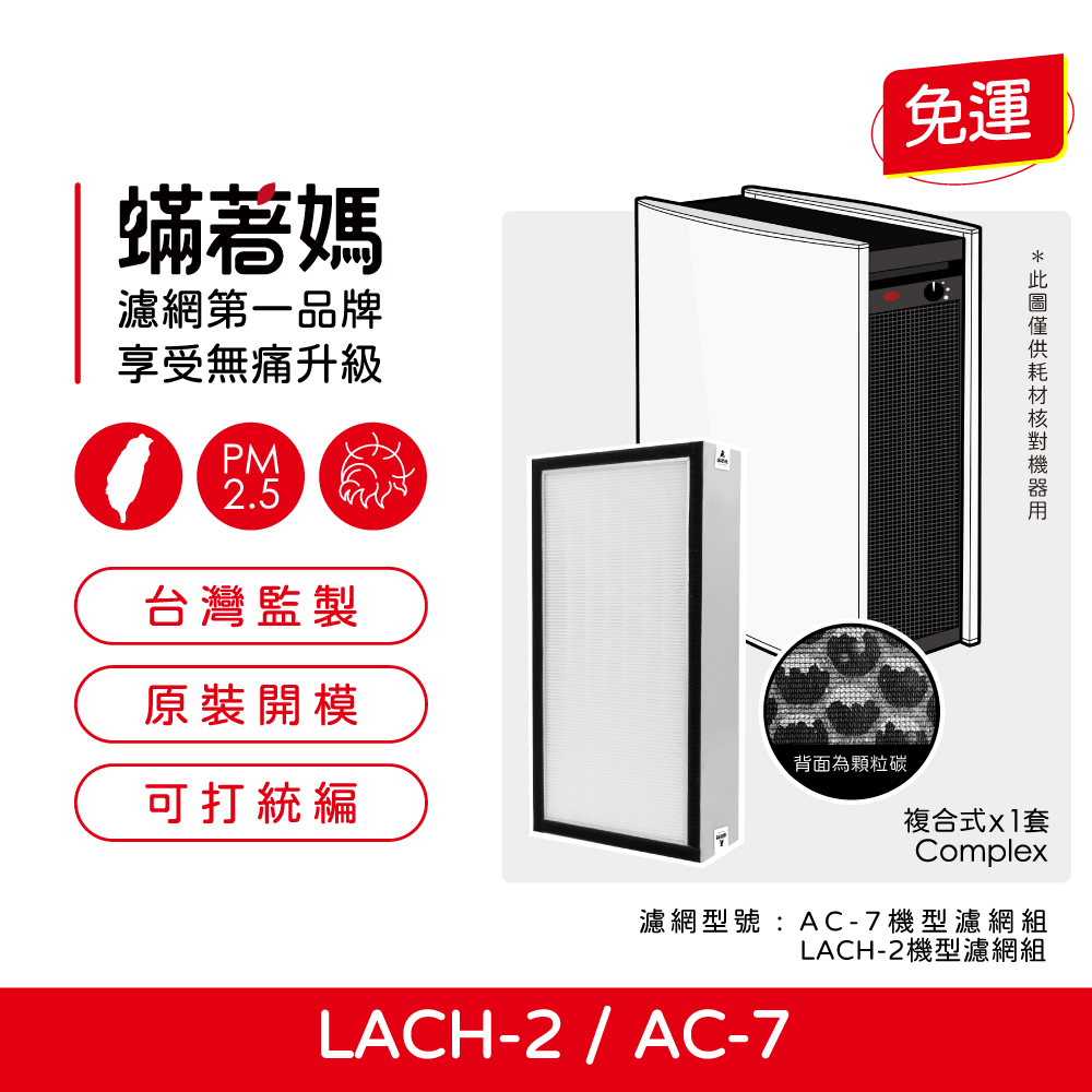 【蟎著媽】濾網 適用 樂智 福維克 怡樂智 LACH-2 空氣清淨機