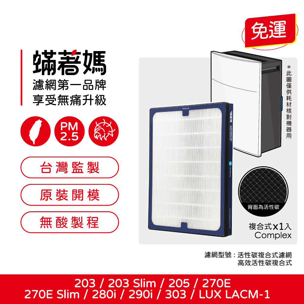 【蟎著媽】濾網 適用 Blueair 203 205 270e 280i 290i  303  樂智 LACM-1 空氣清淨機