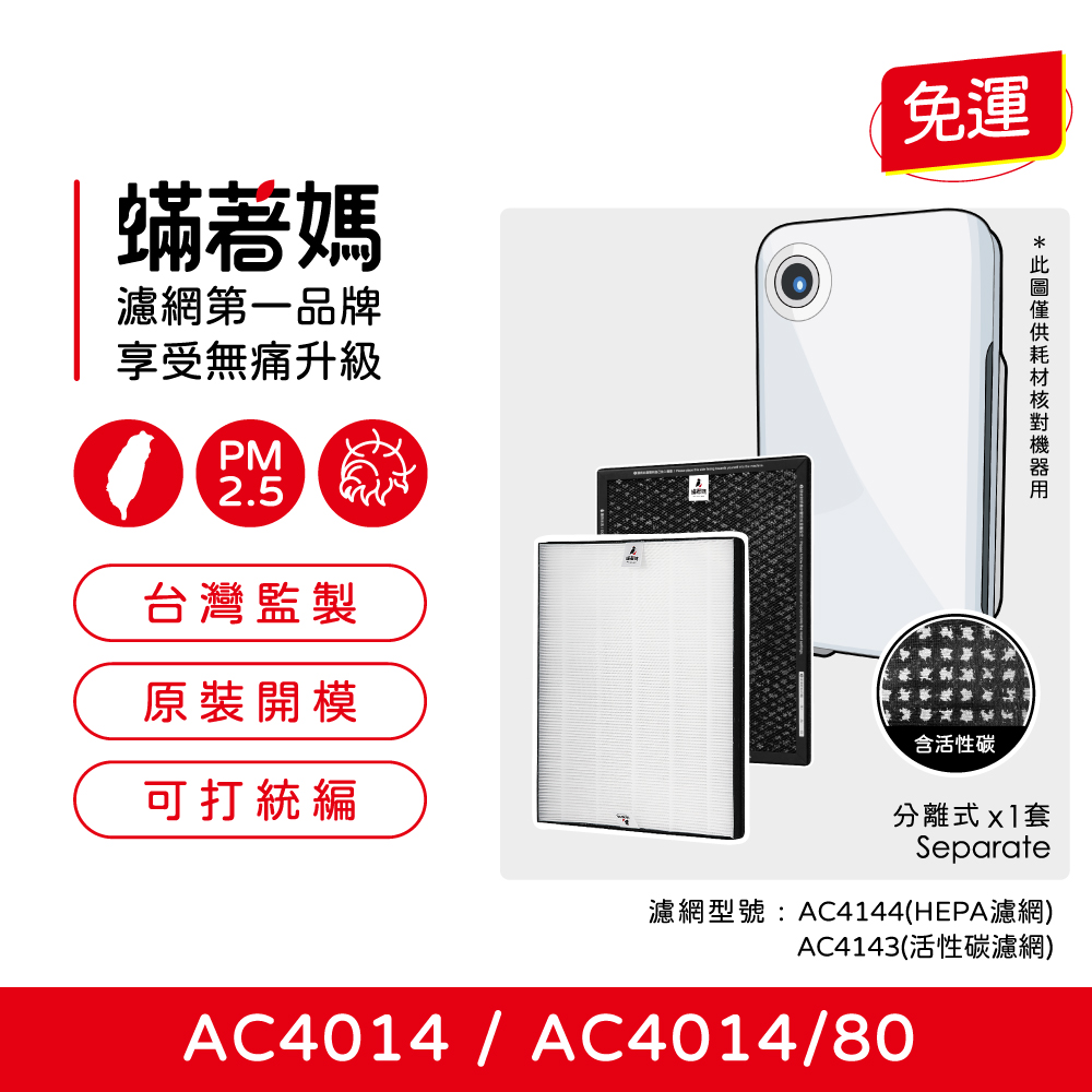 【蟎著媽】濾網  飛利浦 PHILIPS AC4014 AC4014/80 AC4144 AC4143 空氣清淨機