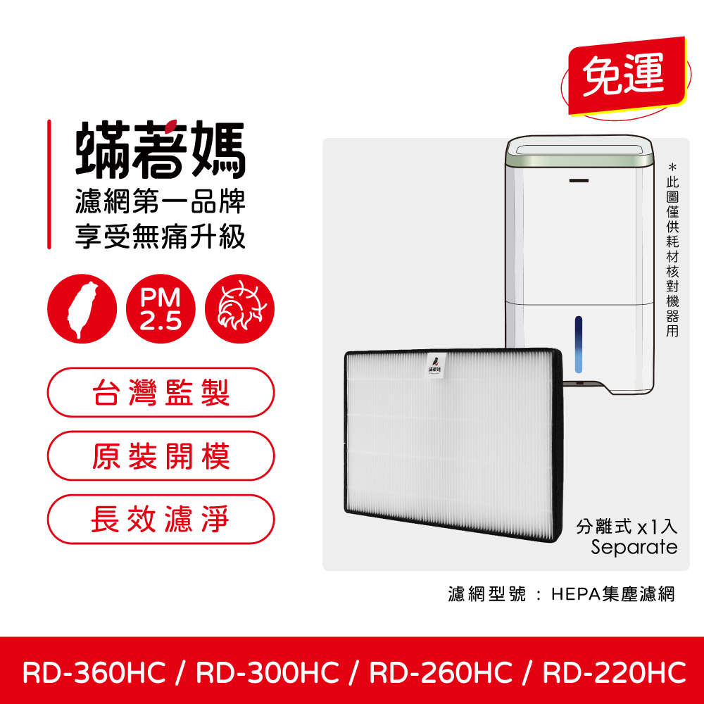 適用Hitachi 日立 RD-360HC RD-300HC RD-260HC RD-220HC 清淨除濕機 濾網 濾芯
