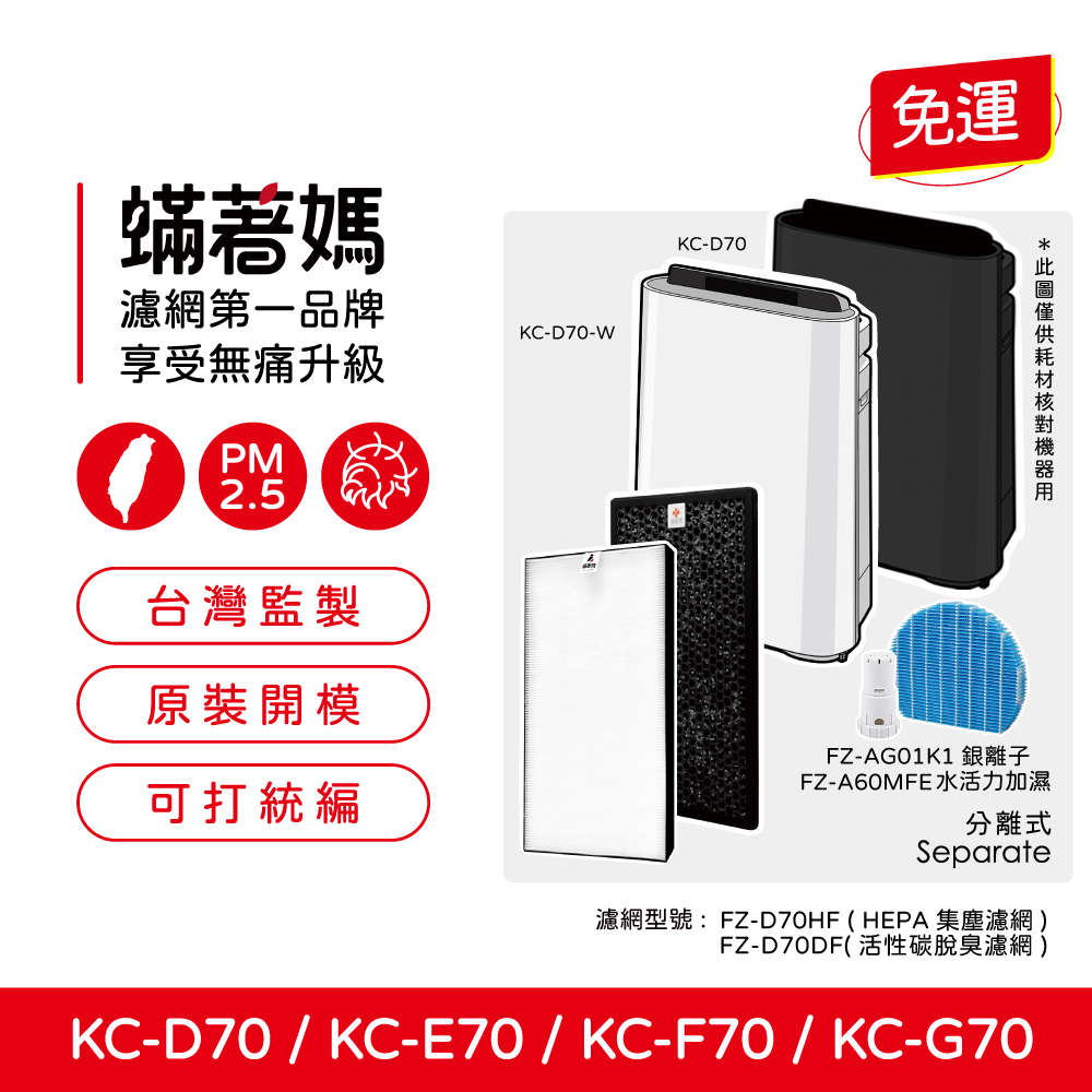 【蟎著媽】 濾網 適  夏普 SHARP KC-D70 KC-E70 KC-F70 KC-G70  FZ-D60DFE  FZ-D60HFE