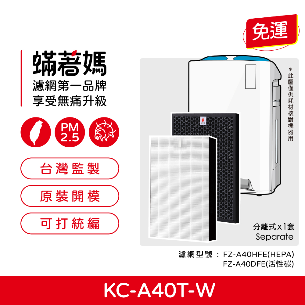 【蟎著媽】濾網 適用 夏普 SHARP KC-A40T-W KC-B40-W FZ-A40DFE FZ-A40HFE