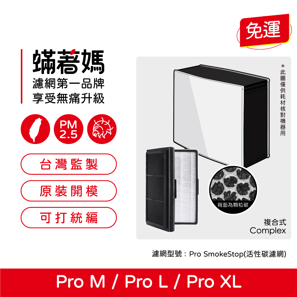 【蟎著媽】濾網  複合式濾網  適用 Blueair Pro M / L / XL SmokeStop Particle 空氣清淨機