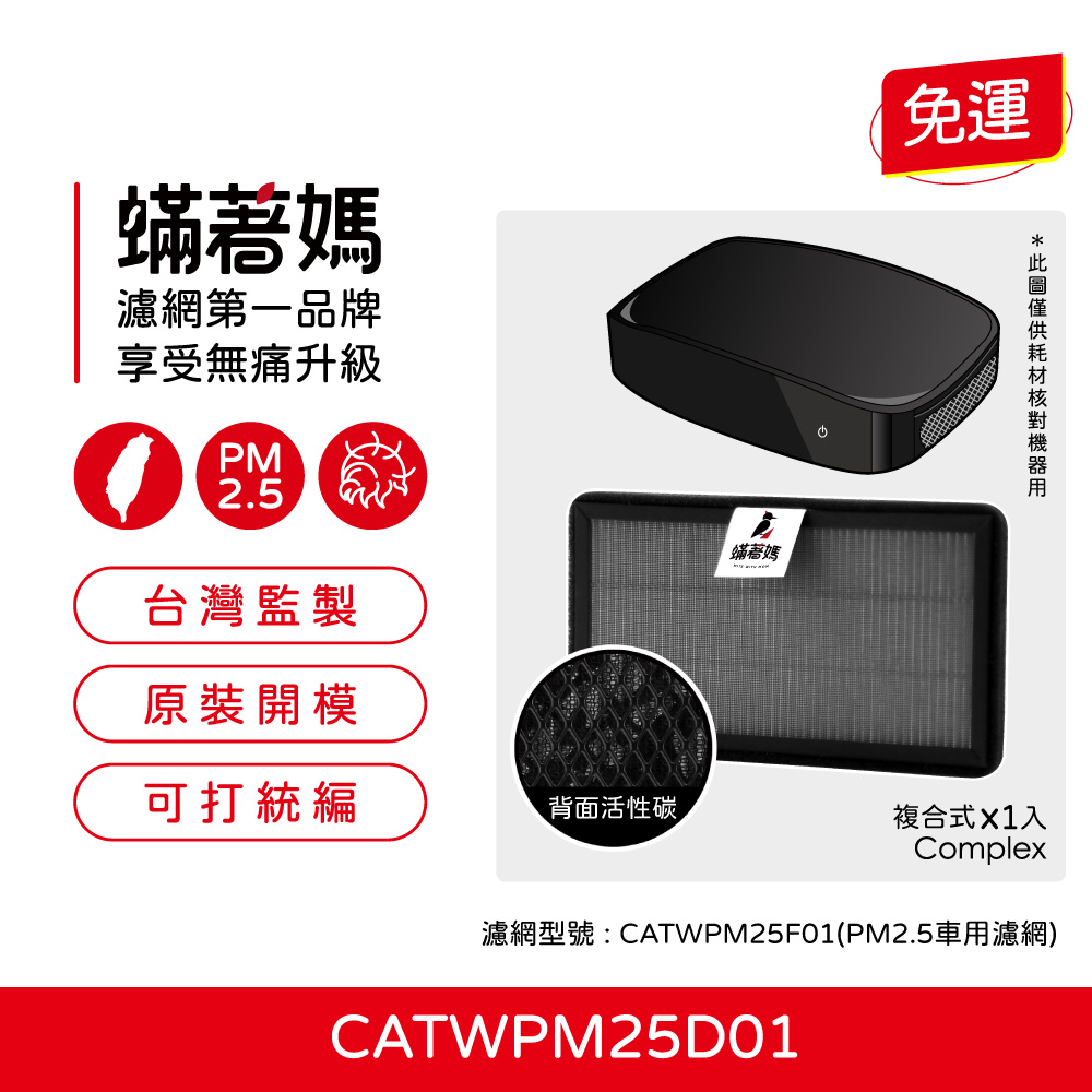 【蟎著媽】 濾網 Honeywell 車用空氣清淨機 CATWPM25D01 CATWPM25F01