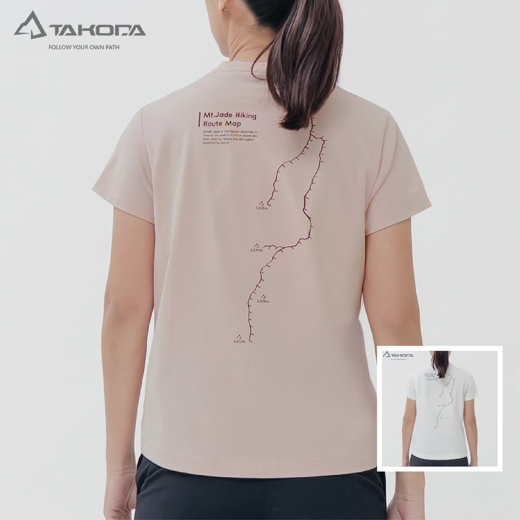 TAKODA Tipi 女純棉短袖印花系列-玉山 女款 兩色