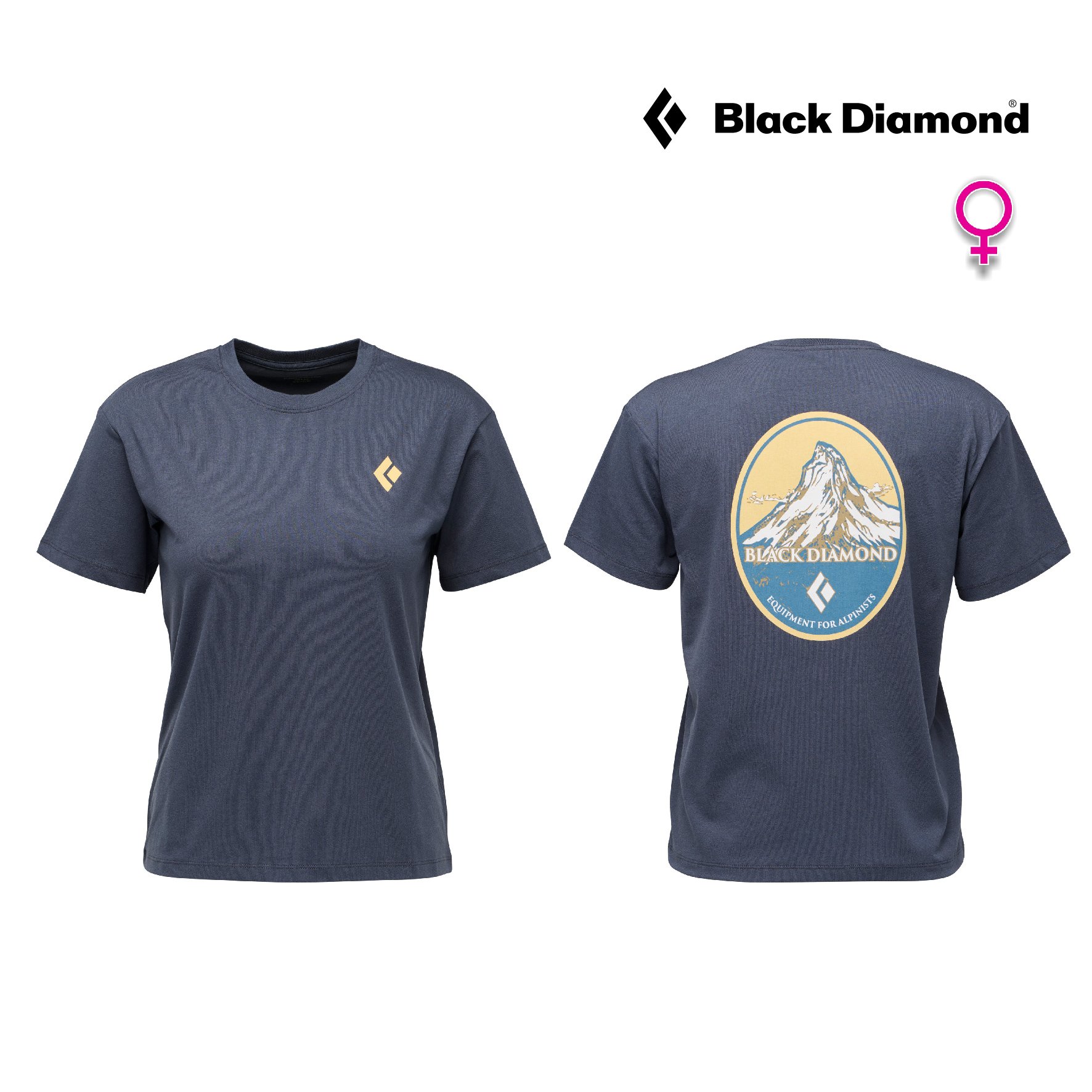 BLACK Diamond W Heritage Badge Short Sleeve Tee 短袖上衣 灰藍色 舒適 暢銷款