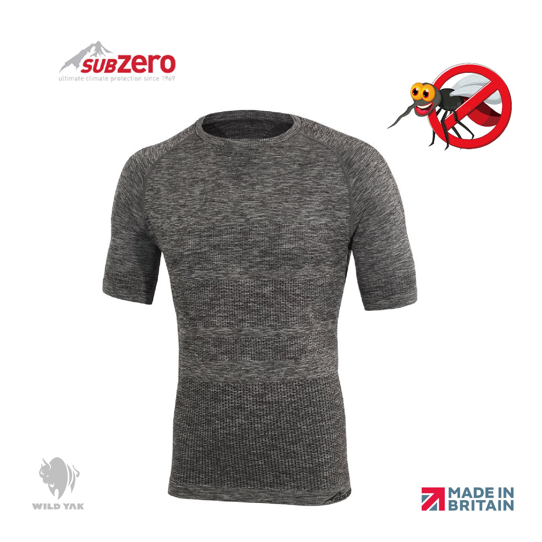 英國 SUB ZERO 短袖無縫防蚊排汗衣 四季款 男女皆宜