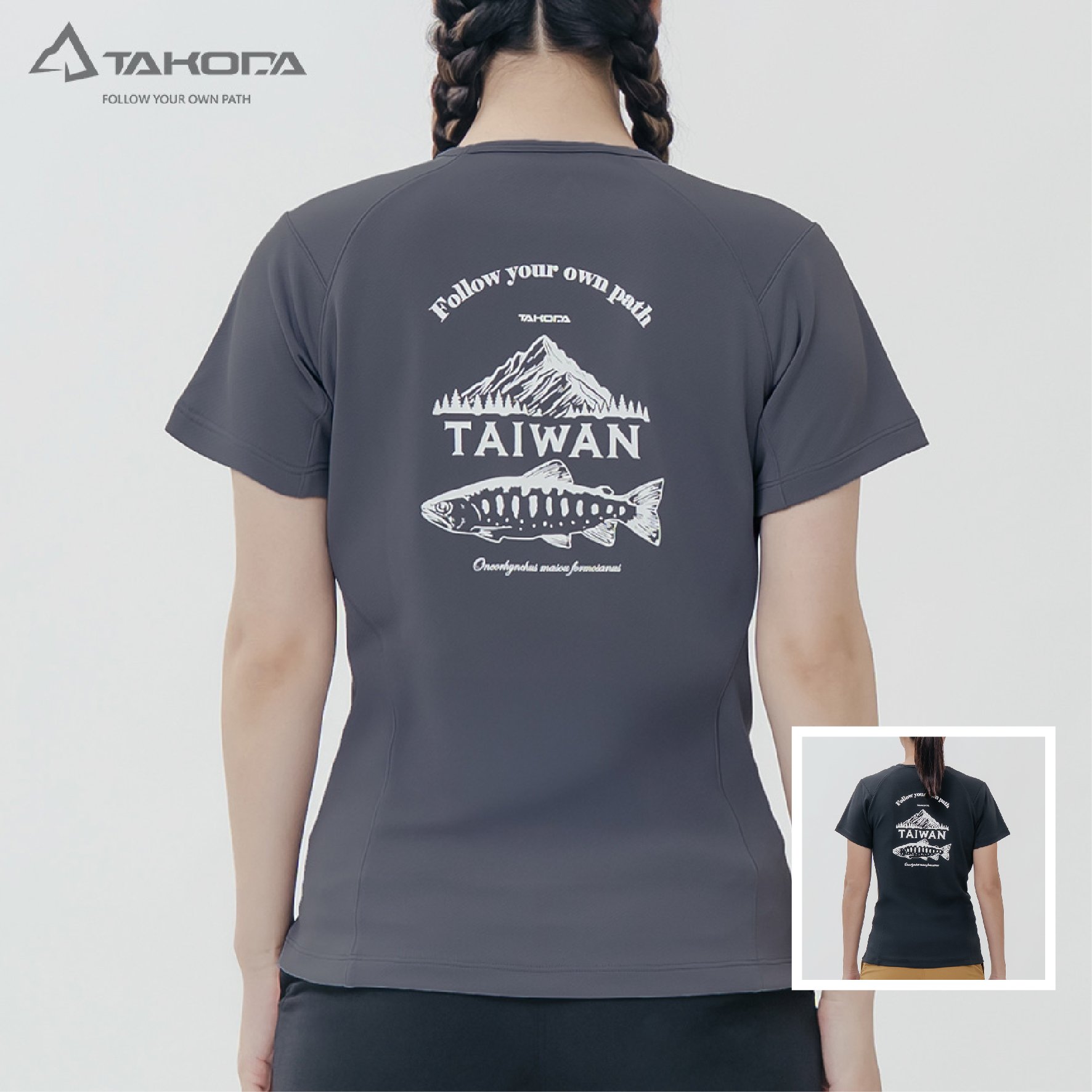 TAKODA Ogle 環保機能短袖印花系列- 台灣櫻鱒 女款 兩色