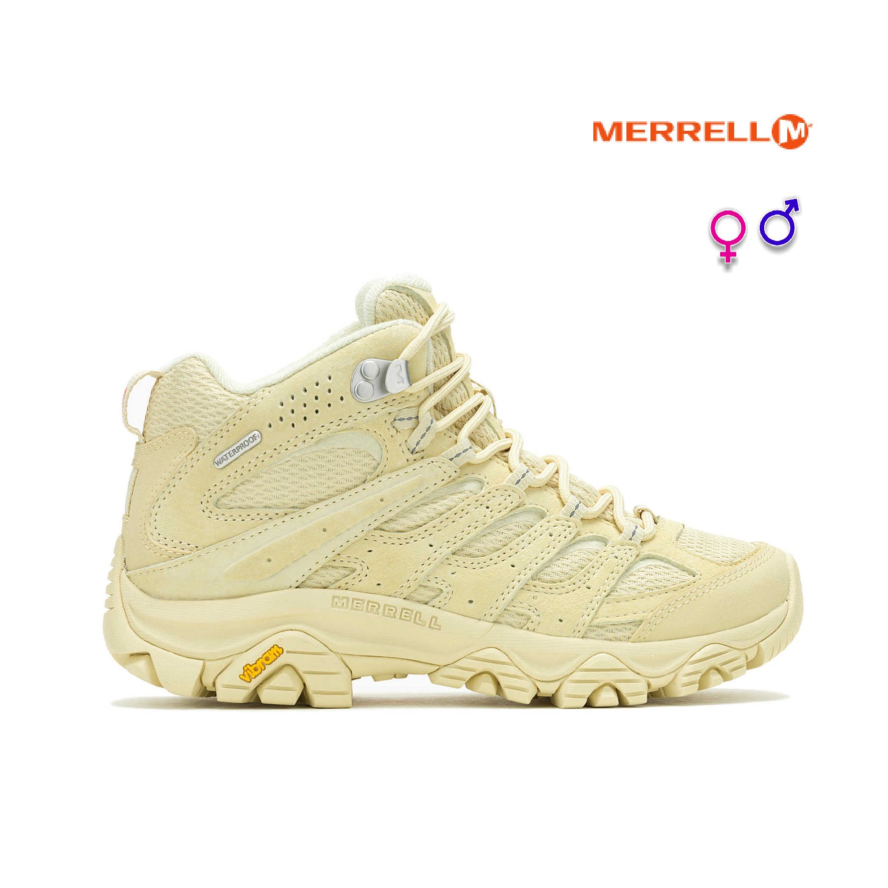 Merrell Moab 3 Mid Waterproof 防水輕量登山健行鞋 男/女款 鵝黃色