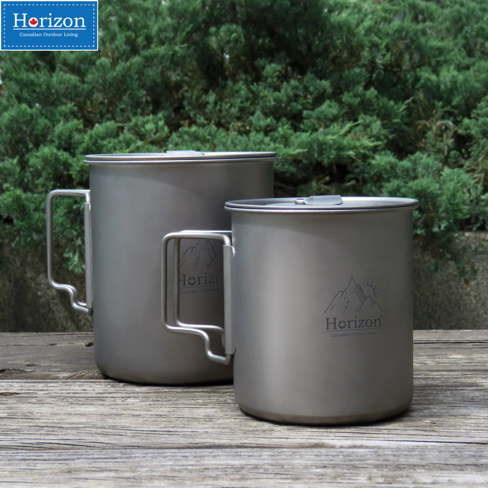 Horizon 天際線 純鈦戶外野營馬克杯雙杯組 (750ml+420ml)