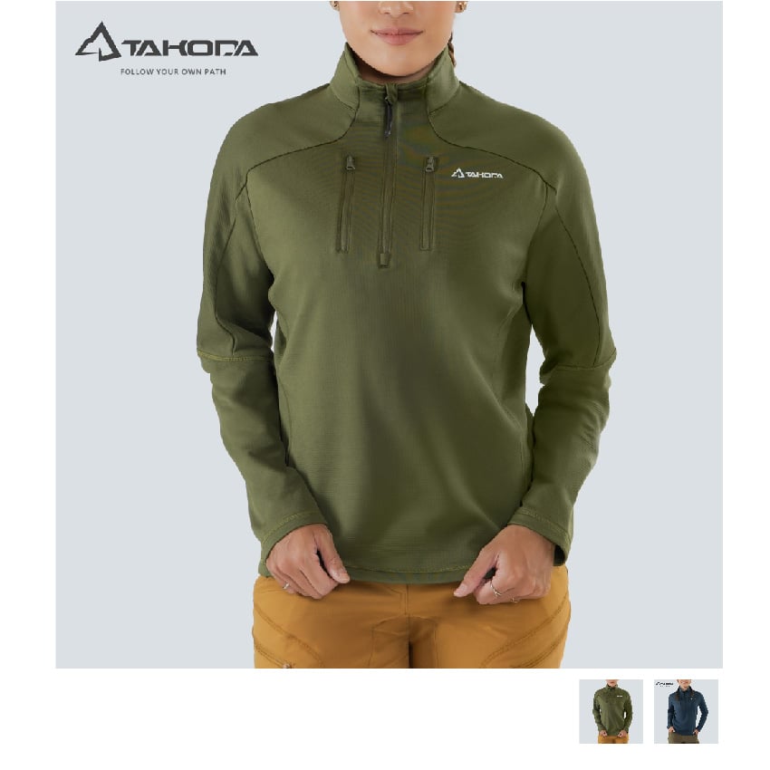 TAKODA Skan 厚版彈性刷毛套頭保暖衣 女款 兩色