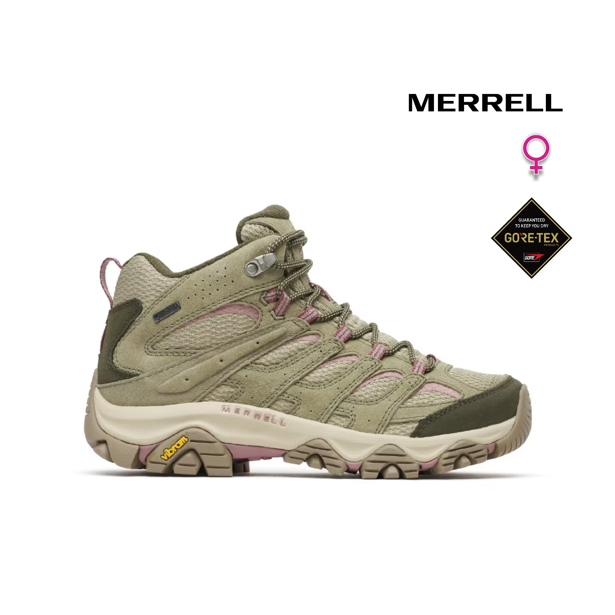 MERRELL MOAB 3 MID GTX 防水登山健行鞋 女款 淡綠色 (00005416)