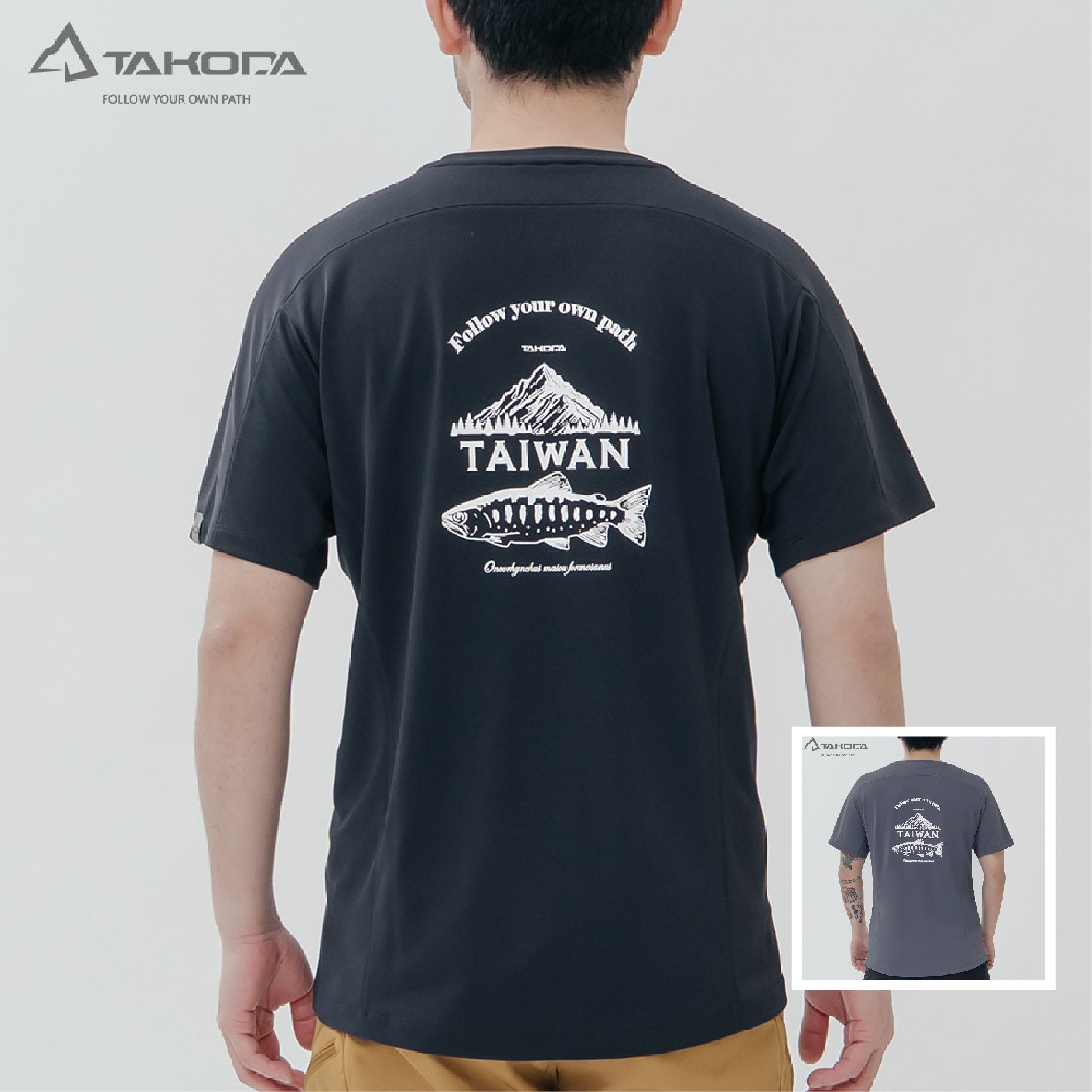 TAKODA Ogle 環保機能短袖印花系列- 台灣櫻鱒 男款 兩色