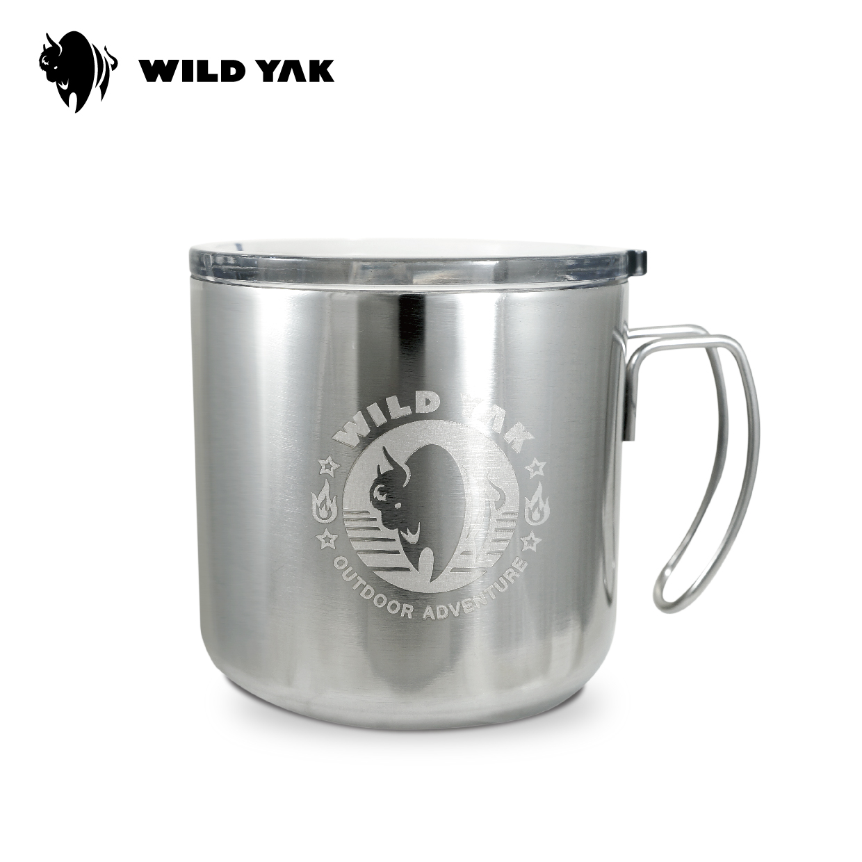 WILD YAK 北歐復古風-野氂牛真空斷熱不鏽鋼杯 380ml 雷雕版 三色可選