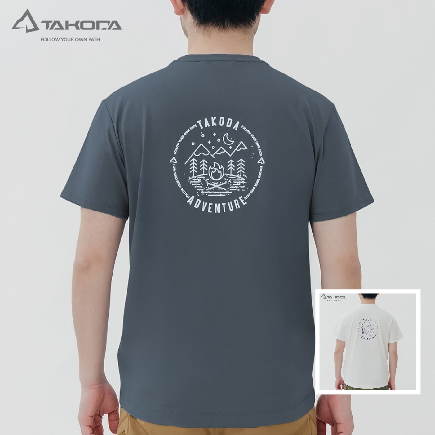 TAKODA Tipi 男純棉短袖印花系列-露營去 男款 兩色