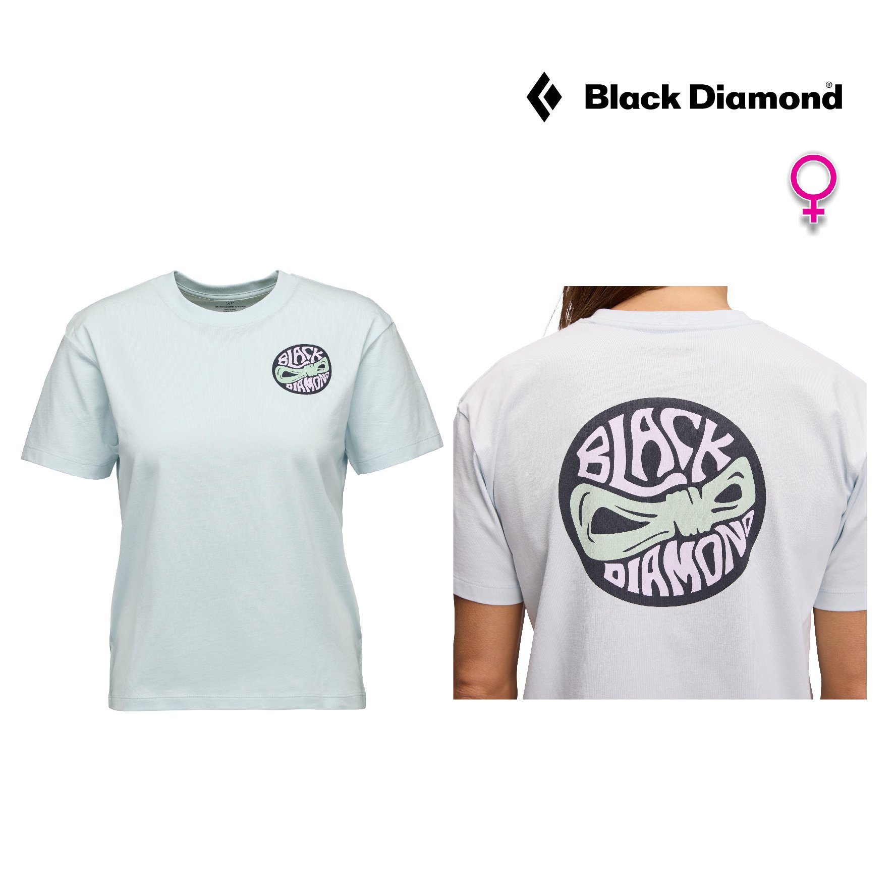 BLACK Diamond W Rope Badge Short Sleeve Tee 短袖上衣 淺藍色 舒適 暢銷款