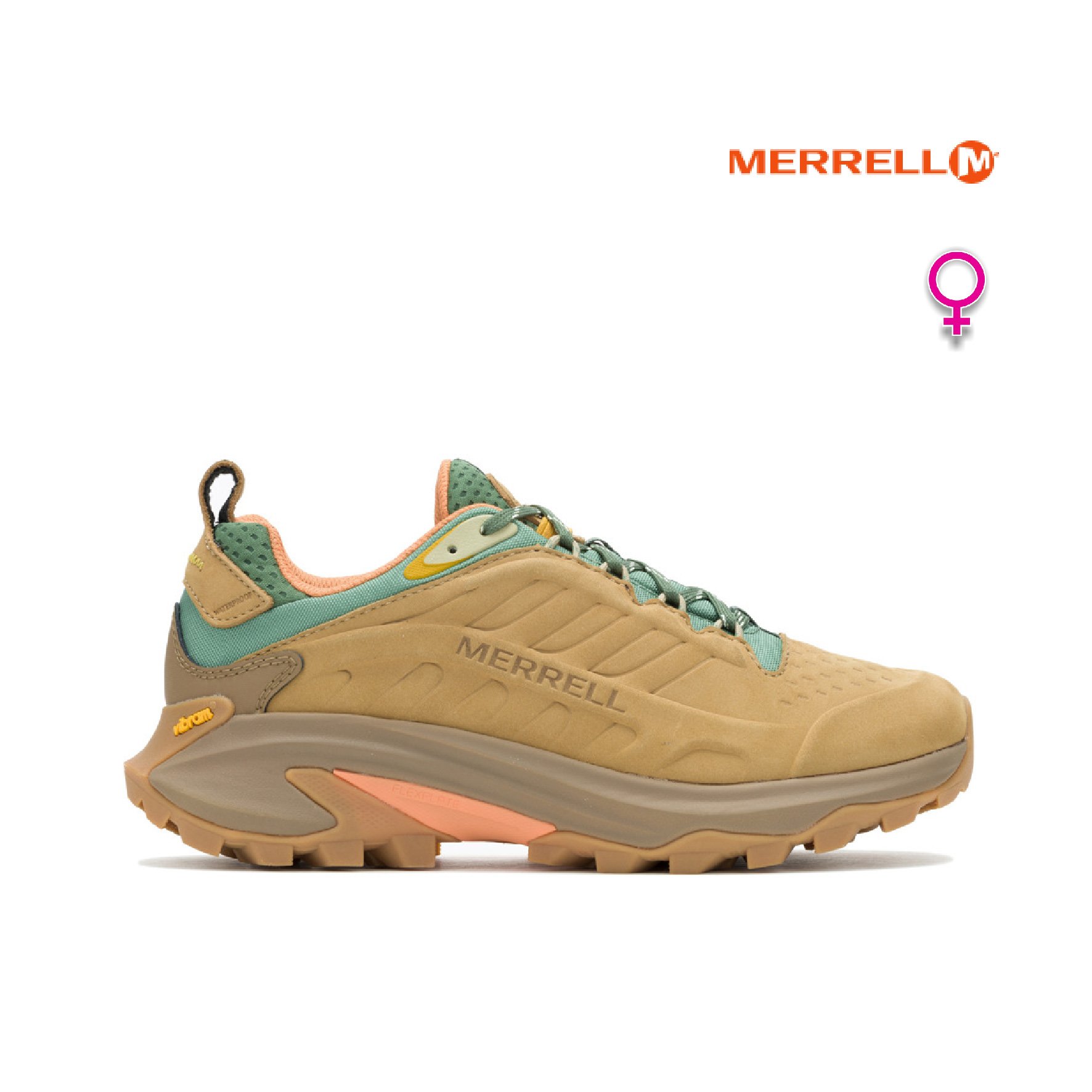 Merrell MOAB SPEED 2 LTR WATERPROOF 女 防水戶外登山鞋 土黃色 (038424)
