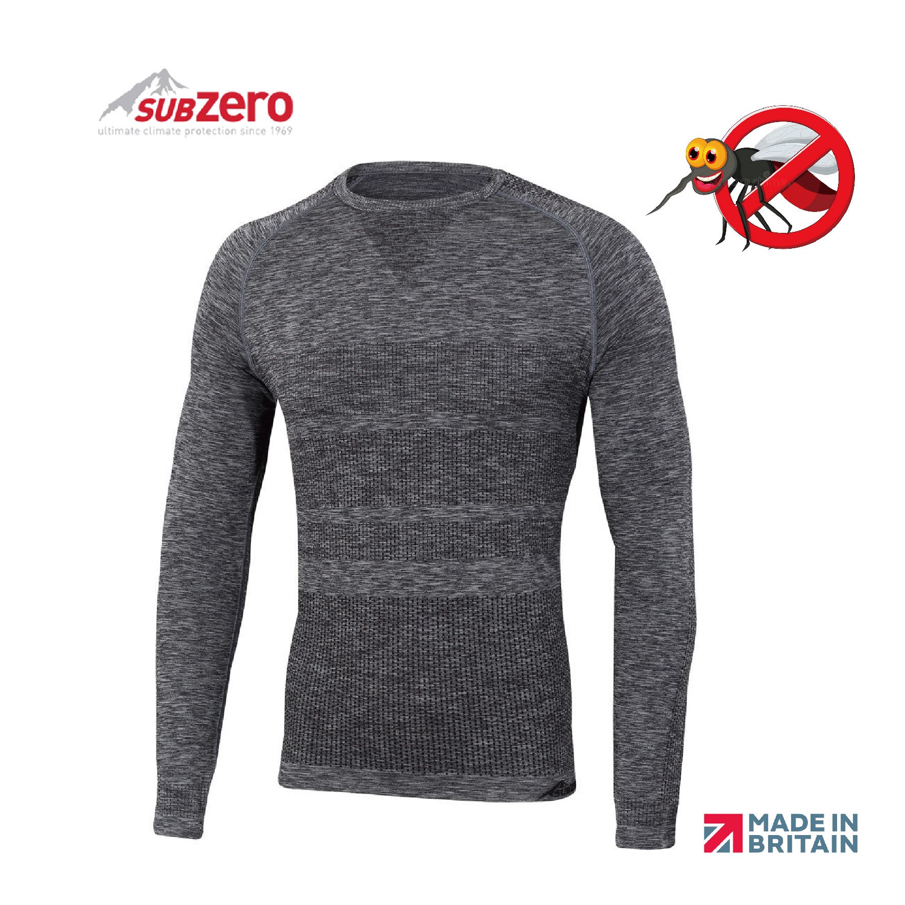 英國 SUB ZERO 長袖無縫防蚊排汗衣 四季款 男女皆宜