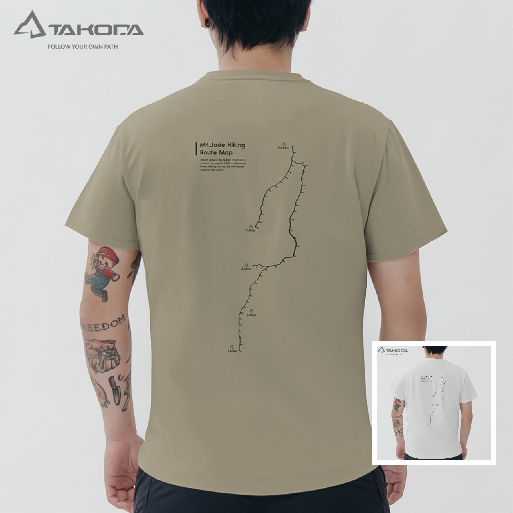 TAKODA Tipi 男純棉短袖印花系列-玉山 男款 兩色