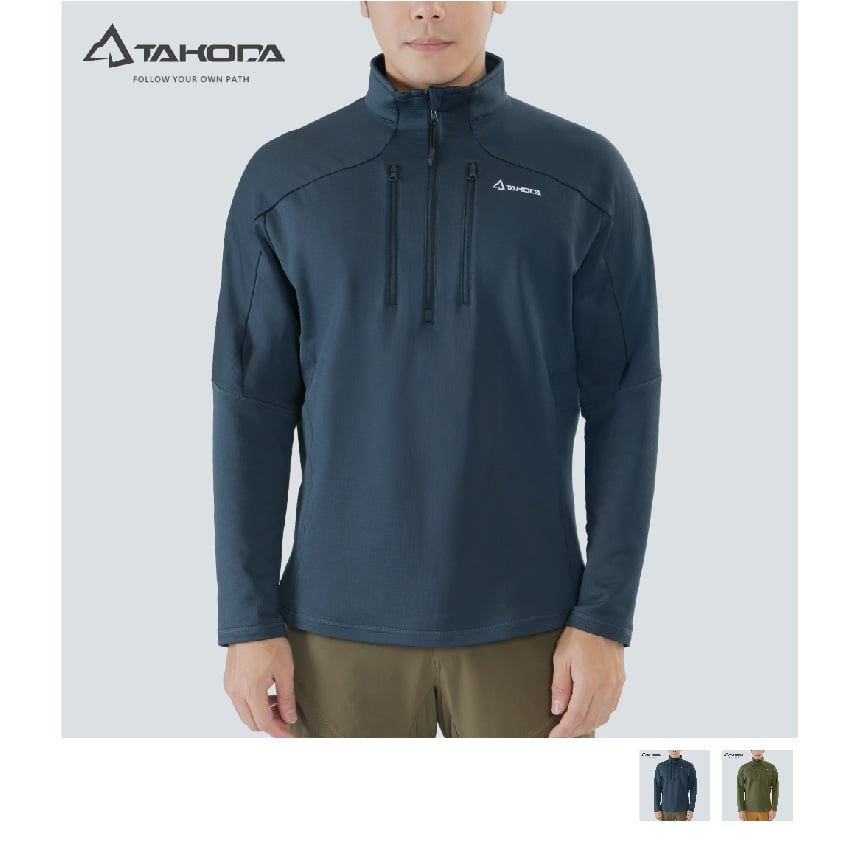 TAKODA Skan 厚版彈性刷毛套頭保暖衣 男款 兩色