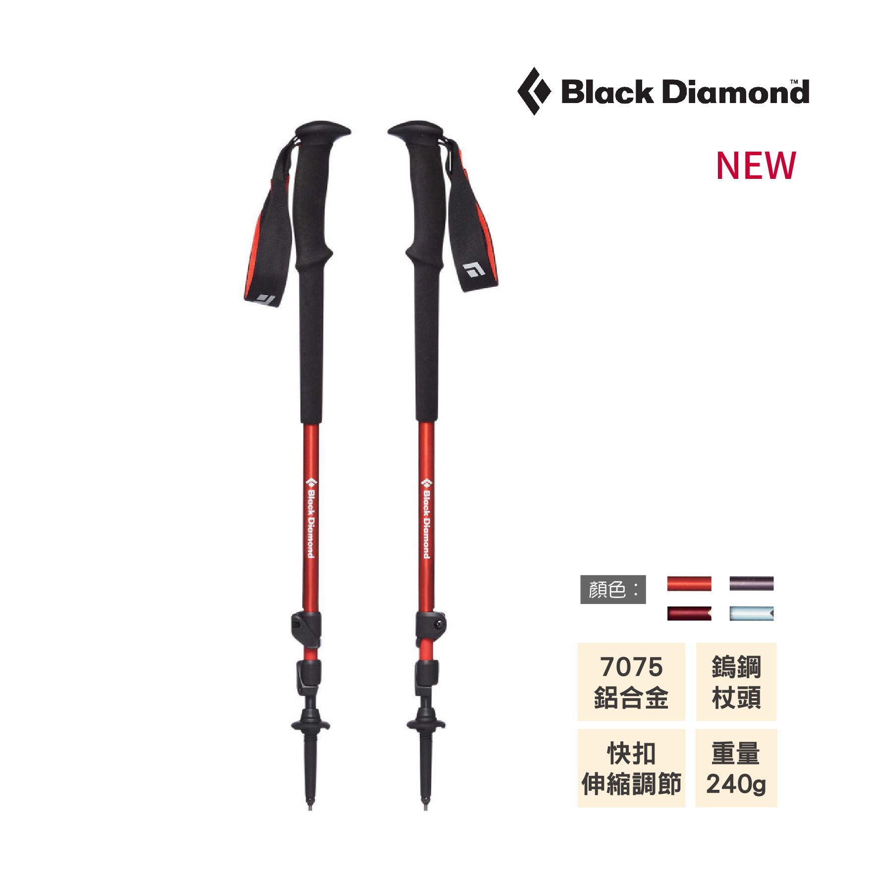 美國 Black Diamond NEW Trali 戶外健走杖 1對-2支 MIT 台灣製造 公司貨