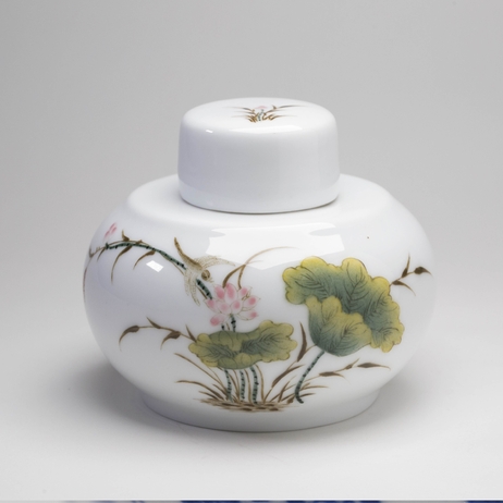 煎茶道具 康煕年製款 青花蓮花文 透蛍手煎茶碗 六客