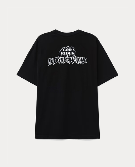 【Fucking Awesome】God Rides FA Tシャツ コットン メンズ 半袖 Fucking Awesome God Rides FA T-Shirt - black | Tactics