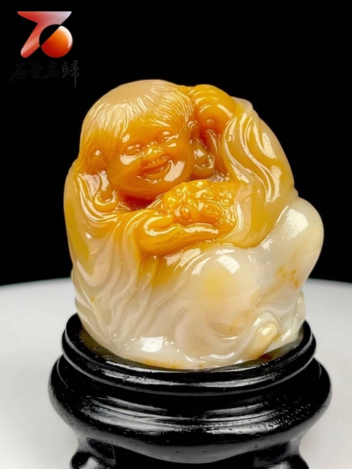 精品老撾田黃石印章【高山流水】 - 石至名歸