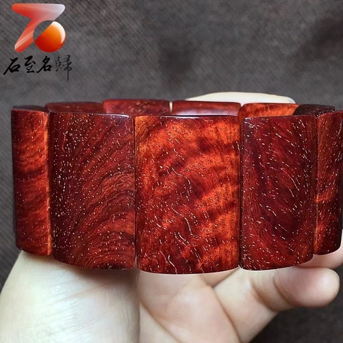 帝王之木印度小葉紫檀老料爆滿金星高油密玻璃底【手牌/手串