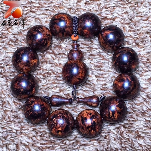 海南黃花梨絕品紫油梨20mm×12+1顆重量59.6克- 石至名歸