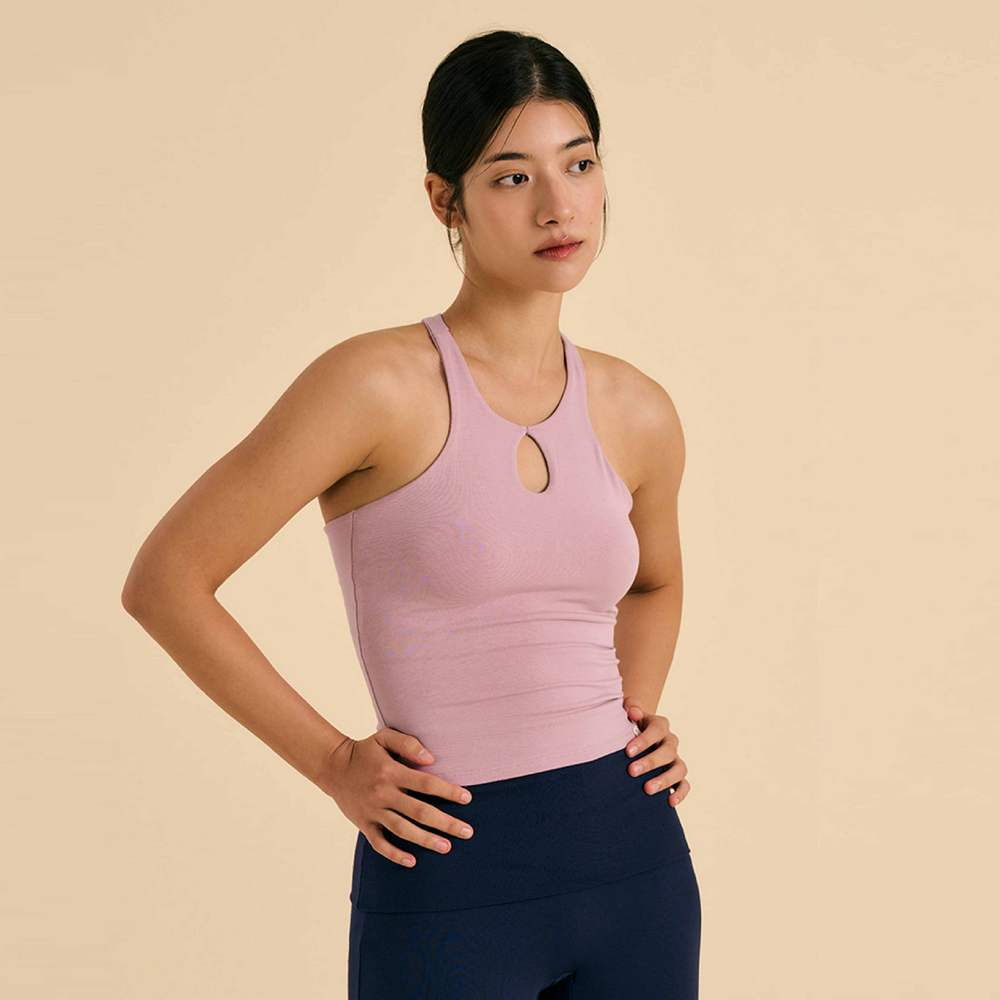 Dhyani 水滴造型胸墊長背心 裸粉色 CON130PNK1