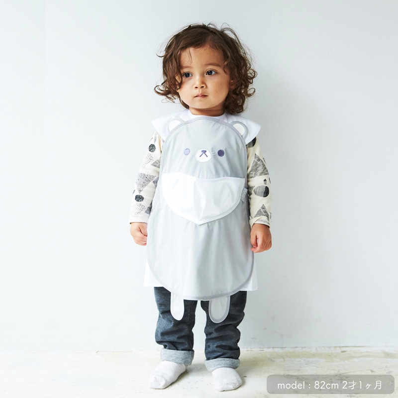 日本ABOO 動物造型長版圍裙(灰熊)4