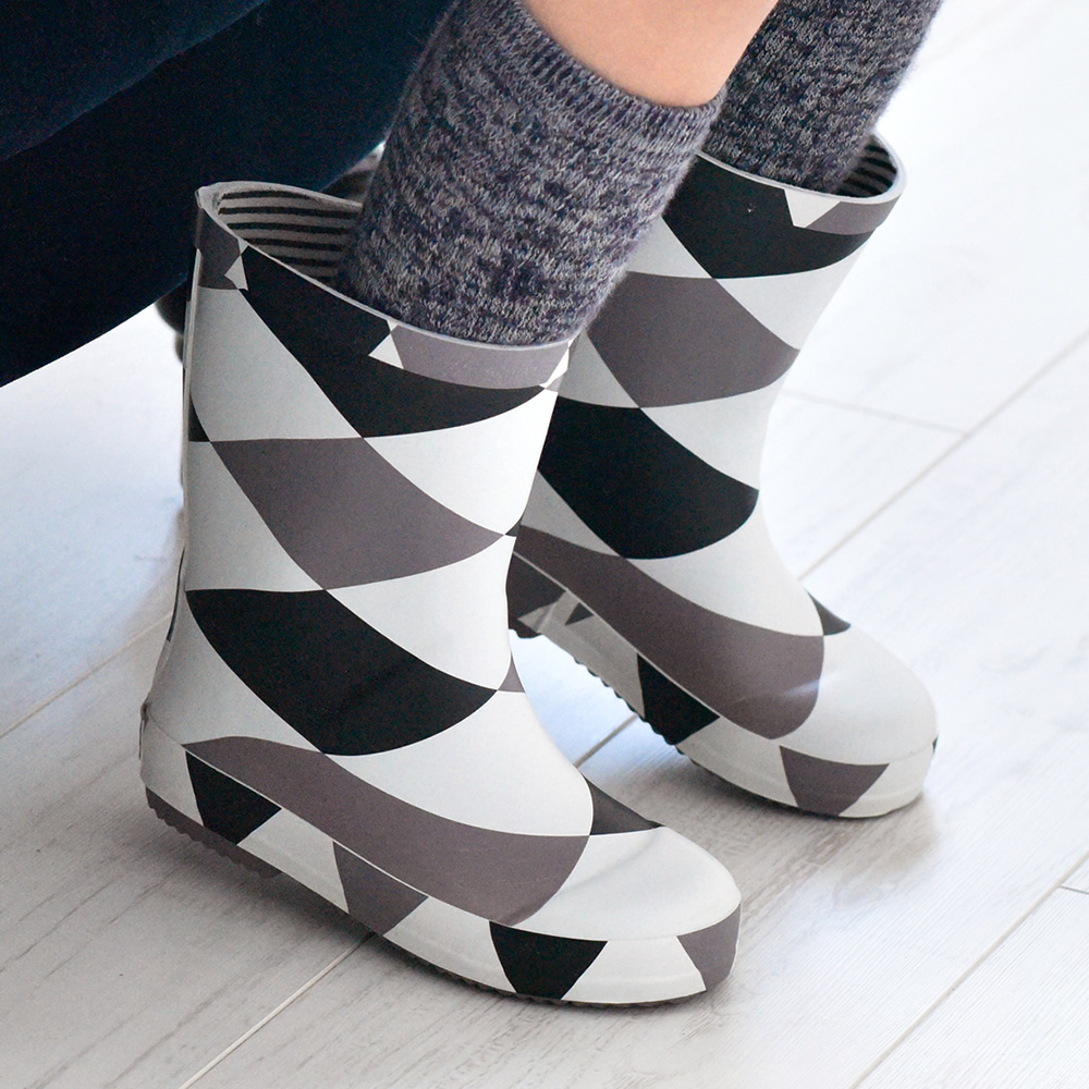 法國BOXBO DAMIER雨靴-愛時尚(菱格灰)3