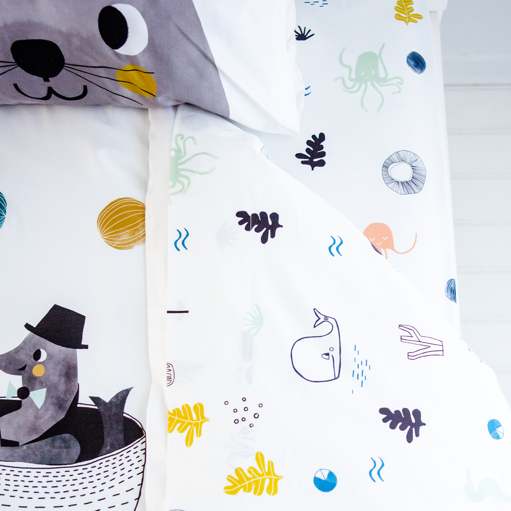 美國RookieHumans 純棉絲柔被套床包組Twin(深海愛戀)2