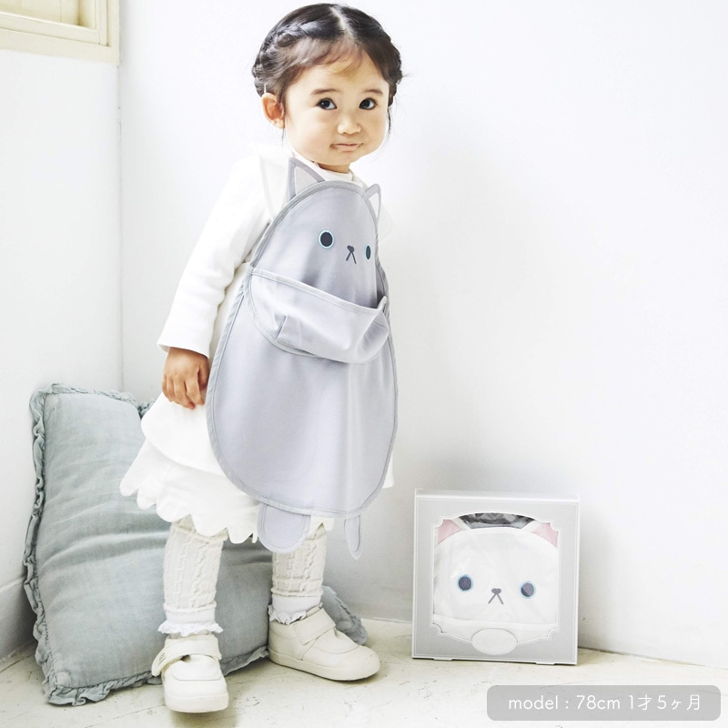 日本ABOO 動物造型長版圍裙(灰貓貓)2