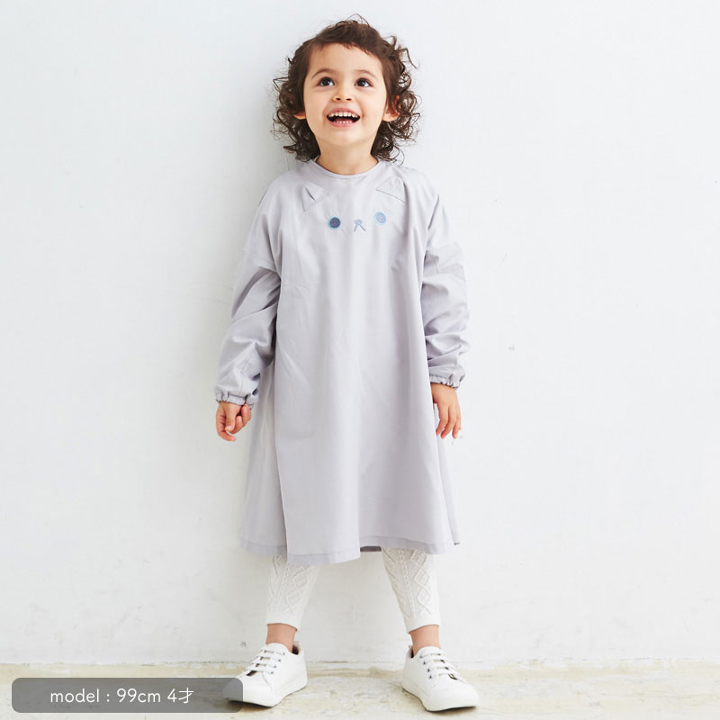 日本ABOO 動物造型長袖罩衫(淺灰貓貓)1