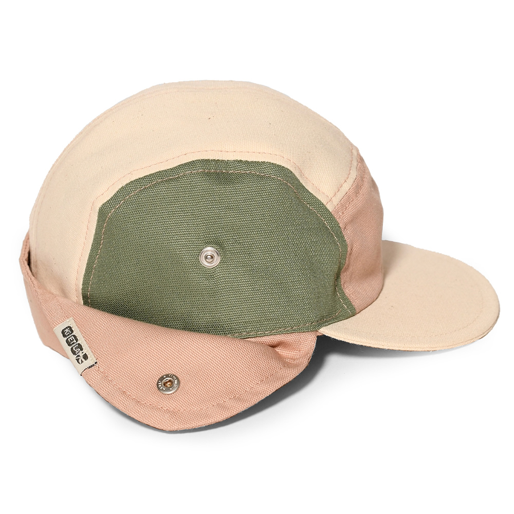 法國KiETLA 幼兒經典戶外運動帽(天然棉白&粉&綠)2