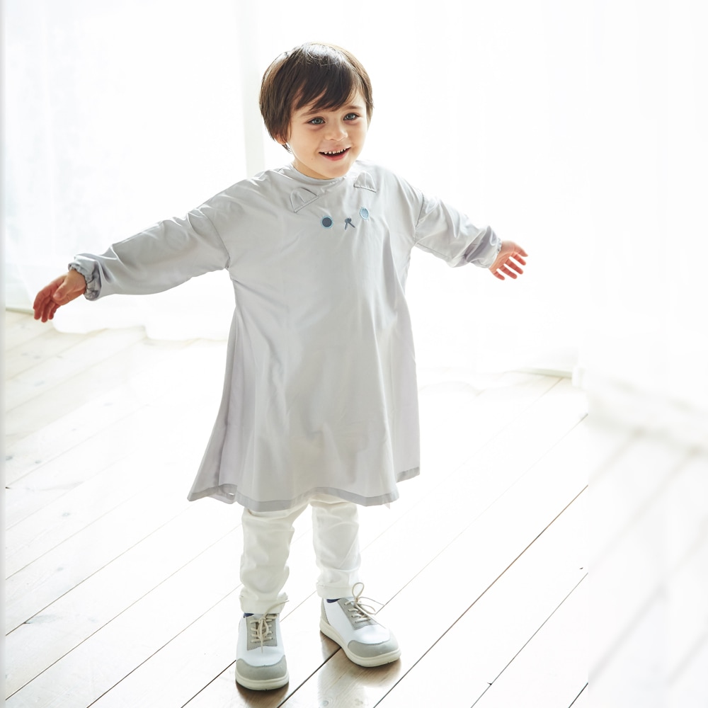 日本ABOO 動物造型長袖罩衫(淺灰貓貓)10