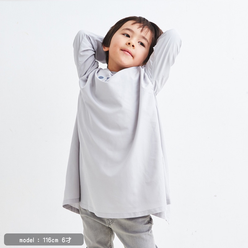 日本ABOO 動物造型長袖罩衫(淺灰貓貓)2