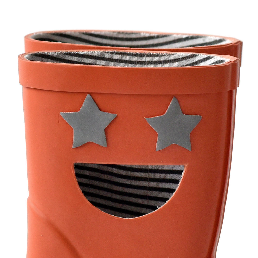 法國BOXBO WISTITI STAR雨靴-我愛閃爍星(深紅橘)3